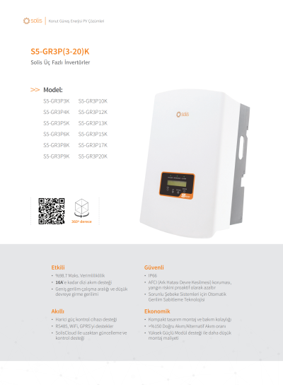 Solis 10kW Trifaze İnvertör